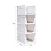 VECELO 4-Tier Plastic Closet Shelf Organizer, Stackable Sweater Storage Closet Drawers, Foldable Wardrobe Organizer, Gray - 3 of 4