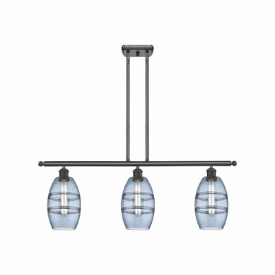 Vaz - 3 Light Stem Hung Island In Industrial Style-8.63 Inches Tall and 36 Inches Wide