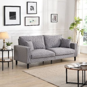 CAVINAS 57" High Resilience 2-seater Sofa, Modern Upholstered Loveseat Sofa, 2 Seat Sofa, Couches for Living Room Bedroom Apartment - 1 of 4