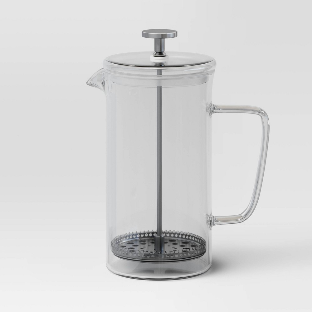 Photos - Coffee Maker 33.8oz Glass French Press  Clear - Threshold™