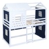 Twin Size Wood House Bunk Bed with Tent - 4 of 4