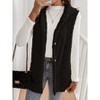 Coolmee Women's Fleece Hooded Outerwear Button Down Vests Sleeveless Cardigan Coat Fall Winter Clothes - 3 of 4