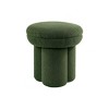 PAGED Accent Ottoman Mushroom-Shape Vanity Stool Upholstered Foot Stool with Shearling Teddy‑Like Fabric for Entryway, Bedroom - 2 of 4