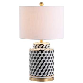 24.5" Ceramic Ellie Tumbling Block Table Lamp (Includes LED Light Bulb) - JONATHAN Y