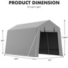 Carport Storage Shed,Portable Garage with Roll-up Zipper Door,Heavy Duty Waterproof Tarp,Storage for Motorcycle,Bike, Firewood,Garden Tools - 4 of 4