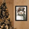 SEVOBAL Wall Art Old World Frosty Snowman Holiday Framed Decor for Living Room Seasonal Display, Black, 14"*1"*18" - 3 of 4