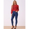 Allegra K Women's Stand Collar Zip Up Sheer-Mesh Lace Bomber Jacket - 4 of 4