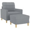 vidaXL Sofa Chair with Footstool Light Gray - 2 of 4
