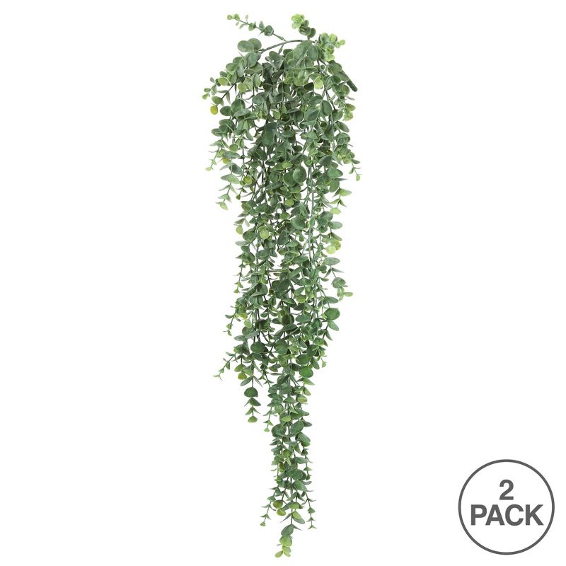 Vickerman 32" Artificial Green Hanging Mini Leaf Eucalyptus Bush, 2 per Pack., 3 of 4