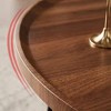 Small Nesting Coffee Table Set of 2 Round Coffee Table Mid Century Modern Centre Table Easy Assembly Circle Coffee Tables for Living Room, Bedroom - 2 of 4