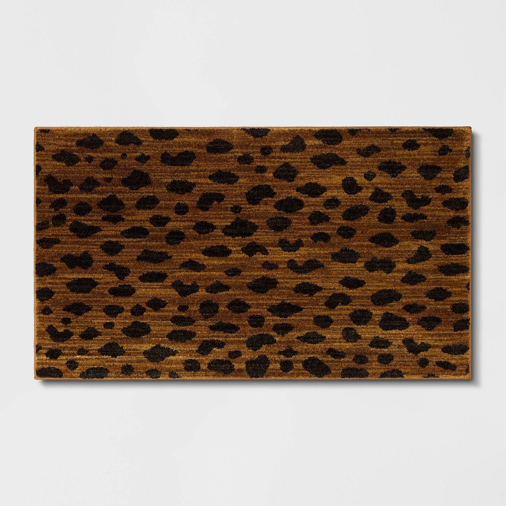  Daffodil Leopard Print Woven Rug Copper