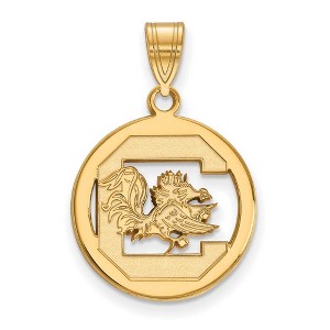Black Bow Jewelry 14k Yellow Gold Plated Sterling Silver South Carolina Gamecocks NCAA Small Pendant - 1 of 3