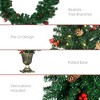 DOMETOUR Holiday Christmas 4-Piece Set, Garland Wreath and Set of 2 Entrance Trees with Warm White LED Lights, Red Berries, Pine Cones, Green - image 3 of 4