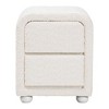 Baxton Studio Bonilla Teddy Bear Fabric and Rubberwood 2 Drawer Nightstand White: Polyester, MDF, Modern Design - 4 of 4