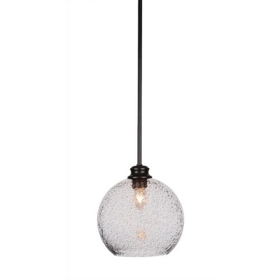 Toltec Lighting Kimbro 1 - Light Pendant in  Matte Black with 9.5" Smoke Bubble Shade