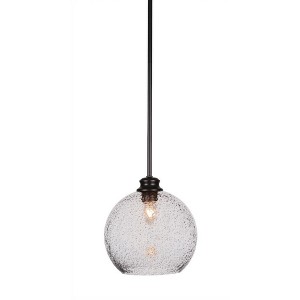 Toltec Lighting Kimbro 1 - Light Pendant in  Matte Black with 9.5" Smoke Bubble Shade - 1 of 1