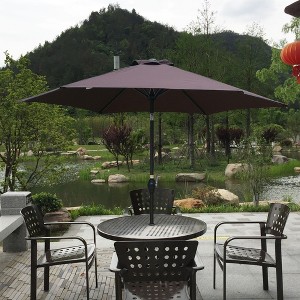 PAGED 9FT Patio Umbrella Modern Outdoor Market Umbrella with Tilt, Crank and 6 Ribs for Garden and Poolside, Base Not Included - 1 of 4