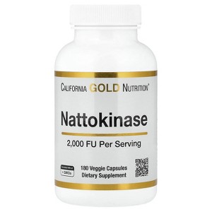California Gold Nutrition Nattokinase, Proteolytic Enzyme, 2,000 FU, 180 Veggie Capsules - 1 of 4