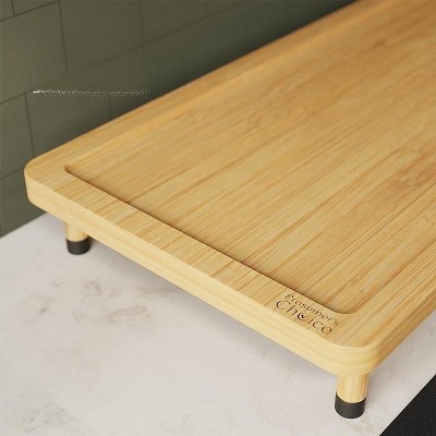 Prosumer's Choice Bamboo Stove Top Cover Board with Adjustable & Removable Feet - Beige