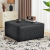 Okak Modern Comfortable Square Ottoman Bench Side Table Soft Upholstered Footrest Stool for Living Room, Hallway, Bedroom, Entryway, Black - 3 of 4