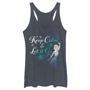 Women's Frozen Elsa Keep Calm Racerback Tank Top - 1 of 3
