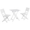 Resenkos 3 Pieces Bistro Set, Wood Folding Outdoor Furniture, Pine Wood, White - 2 of 4