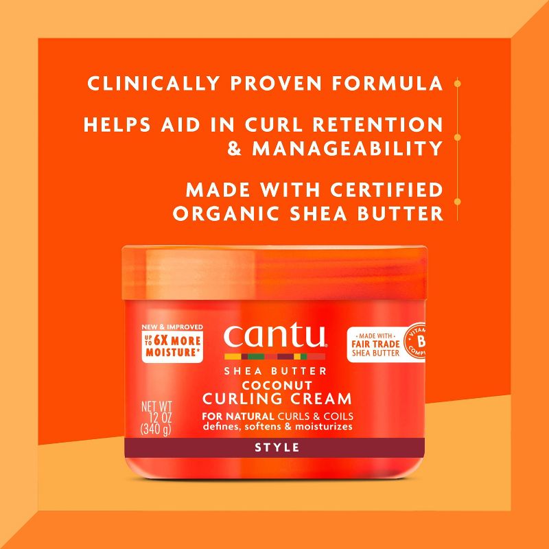 Cantu Natural Hair Coconut Curling Cream with Shea Butter, 4 of 17
