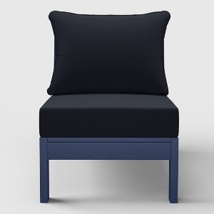 WestinTrends  Avalon Outdoor HDPE Deep Seating Modular Armless Patio Chair with Patio Cushions - 1 of 4