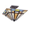 Chloe Lighting Merlin Mission 2 Light Blackish Bronze Semi-Flush Ceiling Fixture 14" Wide - 3 of 4