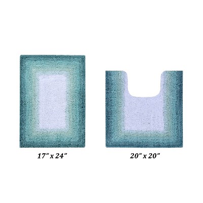 Torrent Collection 2 Piece 100% Soft Cotton Tufted Weave Bath Rug Set, Ombre Pattern, Super Soft & Absorbent, Machine Washable Bathroom Mats