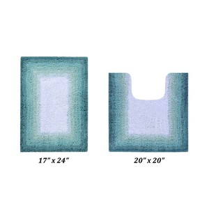Torrent Collection 100% Soft Cotton Tufted Weave Bath Rug Set, Ombre Pattern, Super Soft & Absorbent, Machine Washable Bathroom Mats - 1 of 4