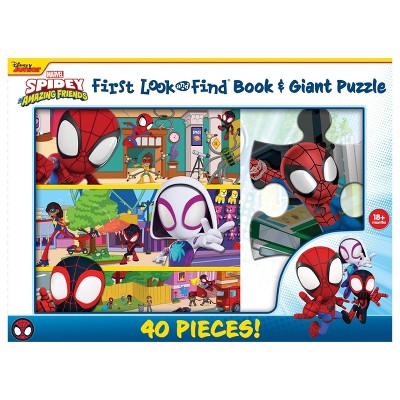 Marvel Spidey And His Amazing Friends First Look And Find Book & Giant  Puzzle Box Set - 40pc : Target