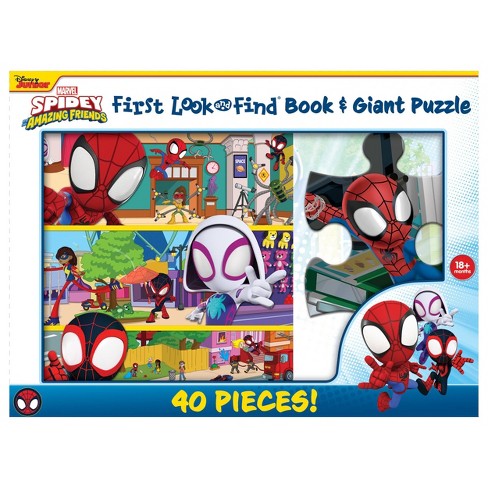 Marvel Spidey And His Amazing Friends First Look And Find Book & Giant  Puzzle Box Set - 40pc : Target