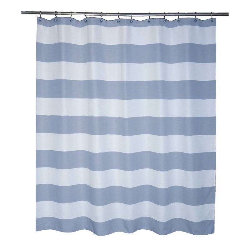 Queen Striped Waffle Linen Look Shower Curtain - Moda at Home, 3 of 4