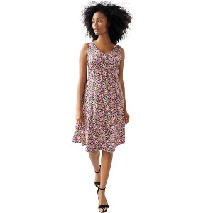 ellos Plus Size Sleeveless Knit Fit And Flare Knit Dress - 1 of 4