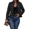 Coolmee Women's Faux Leather Jacket, Casual Fashion Quilted Zip Up Suede Coat With Elastic Rib - 2 of 4