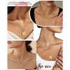 Layered Initial Necklace for Women, 14K Gold Plated Letter Pendant with Cross Charm, Paperclip Chain Choker Jewelry - 3 of 4