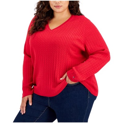 Tommy Hilfiger Womens Cable-Knit Knit Sweater