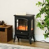 NicBex 22 Inch Electric Fireplace with 3D Realistic Flame & Adjustable Temperature Freestanding Heater Fireplace 1500W Heat,Black - 2 of 4