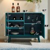 TIRAMISUBEST 36" Sideboard Buffet Cabinet with Wine Storage shelf - Teal Mobile File Cabinet - 3 of 4