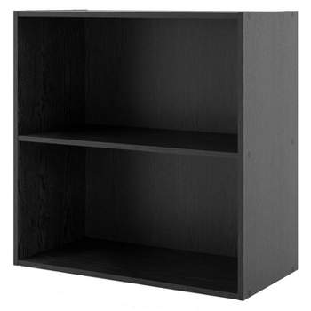 miBasics 24" Silkpath Modern 2 Tier Stackable and Modular Bookcase Black