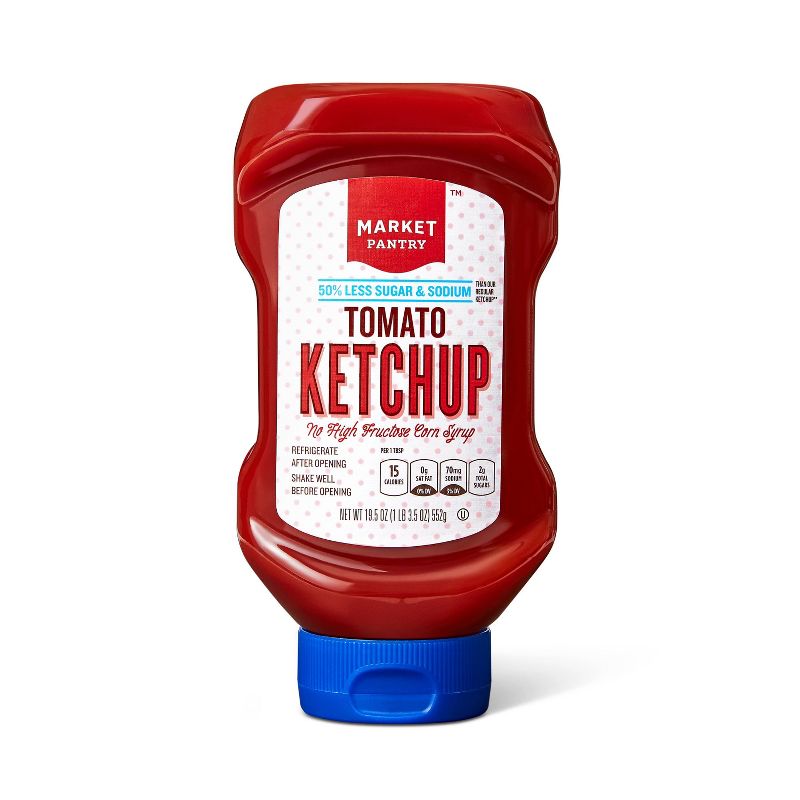 Tomato Ketchup 50% Reduced Sugar and Sodium - 19.5oz - Market Pantry&#8482;, 1 of 3