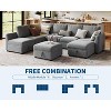 8/9 Seater U Shaped Modular Sectional Sofa, Oversized Convertible Couch with Storage, Chenille Sofa with Chaise & Removable Cover - 4 of 4