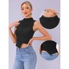 INSPIRE CHIC Women's Glitter Mock Neck Sleeveless Asymmetrical Hem Club Party Tops - 2 of 4