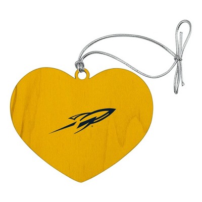 University of Toledo Secondary Heart Love Wood Christmas Tree Holiday Ornament