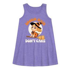 Girls' - Paw Patrol - Broom Hair Don’t Care Graphic Sleeveless Aline Dress - 1 of 4