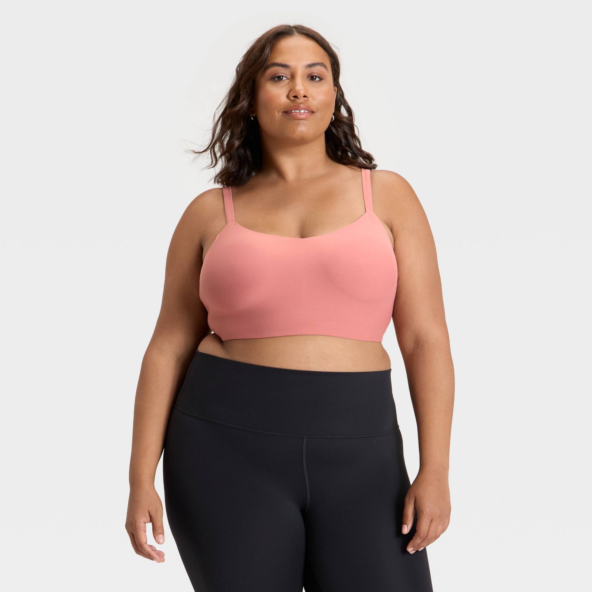 Women's Everyday Soft Light Support Strappy Sports Bra - All In Motion™ Rose Pink 2X