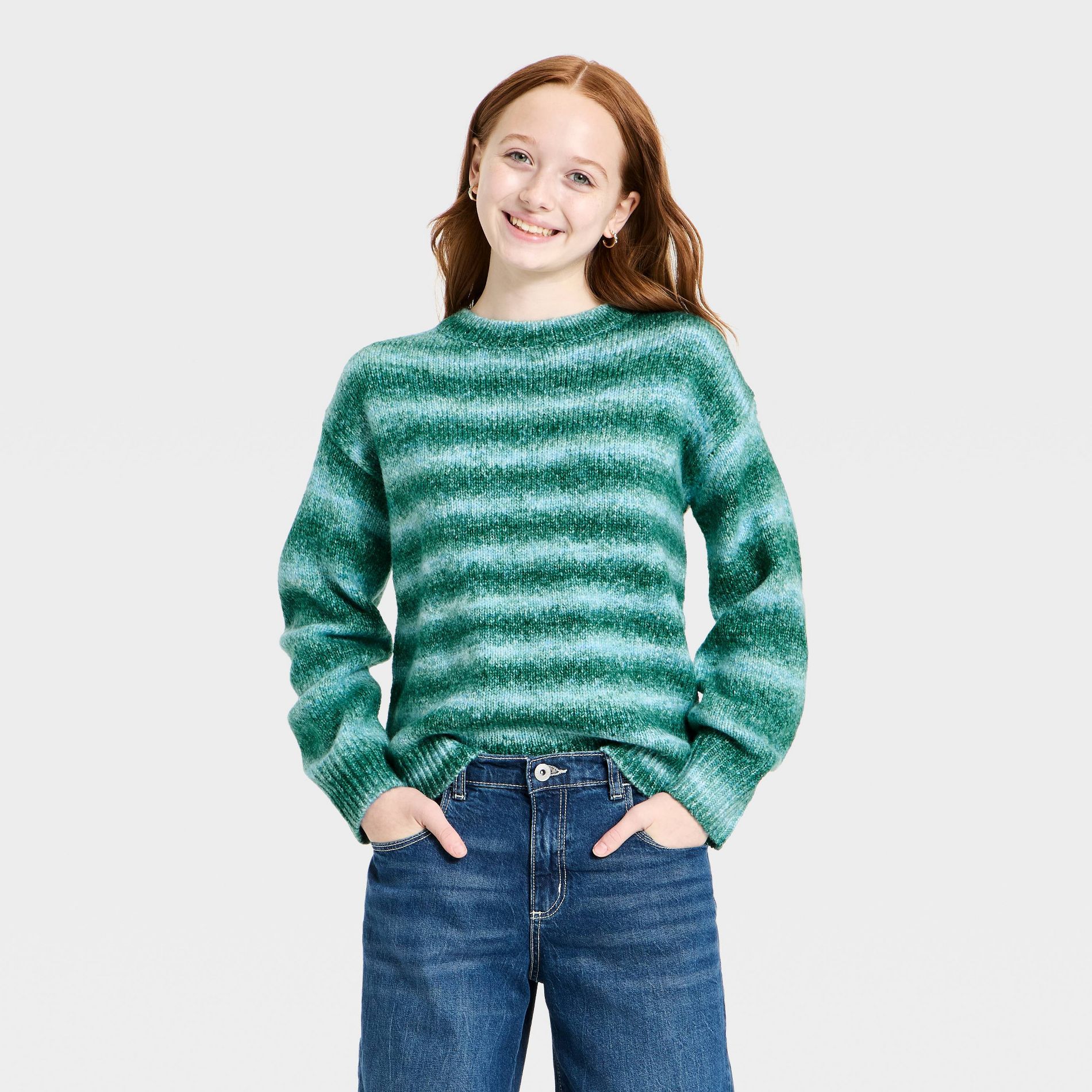Girls' Striped Pullover Sweater - art class™