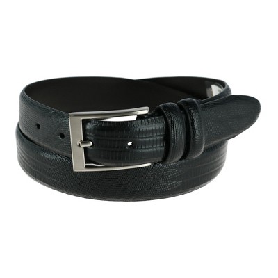 Toneka Men's Leather Embossed Lizard Print Belt, 42, Black : Target