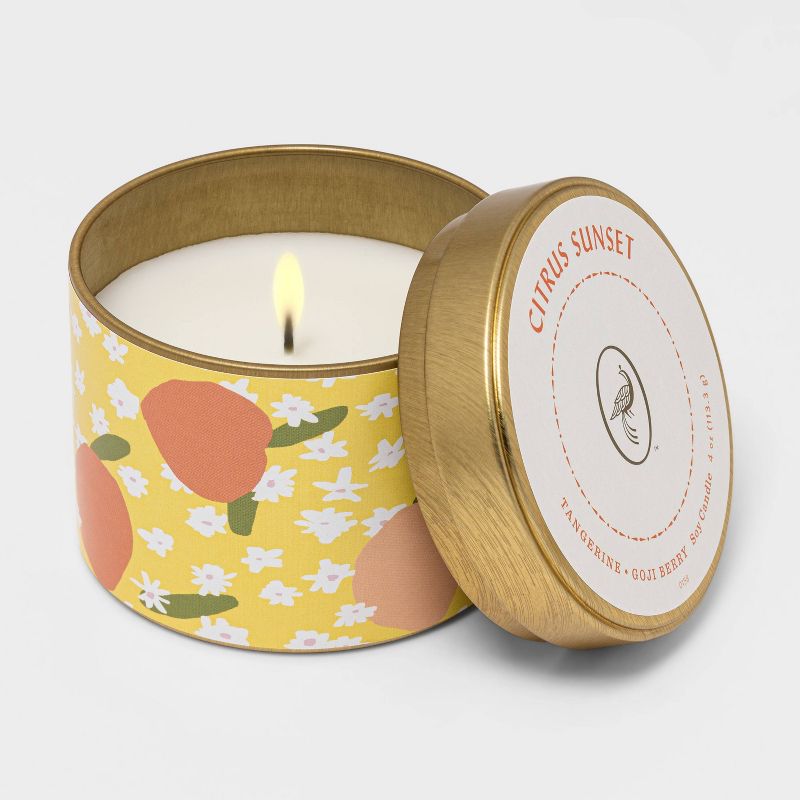 4oz Mini Patterned Tin Citrus Sunset Candle - Opalhouse&#8482;, 4 of 7
